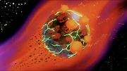 ¡La gran explosión del Planeta Namekkusei! Goku desaparece en el espacio.