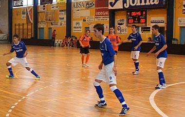 Aarón Fraga e Andrés Míguez, na preparación da Selección Galega Sub-19