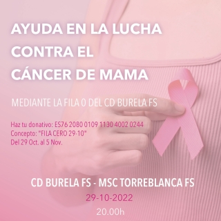 CD Burela FS organiza una Fila 0 para luchar contra el Cáncer de Mama