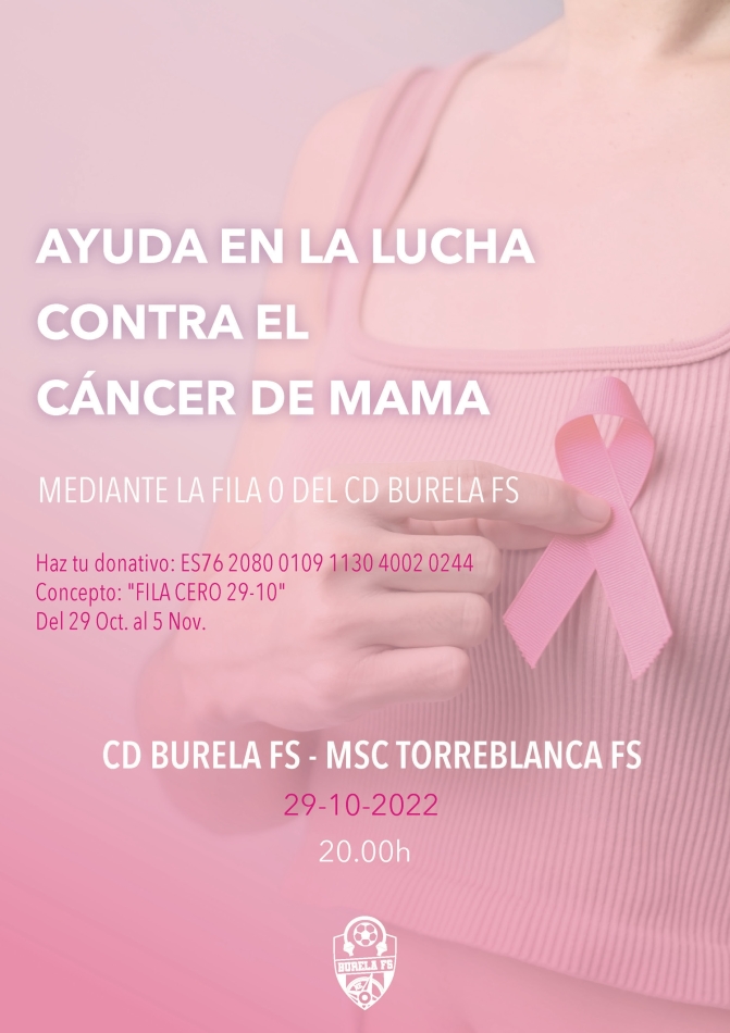 CD Burela FS organiza una Fila 0 para luchar contra el Cáncer de Mama