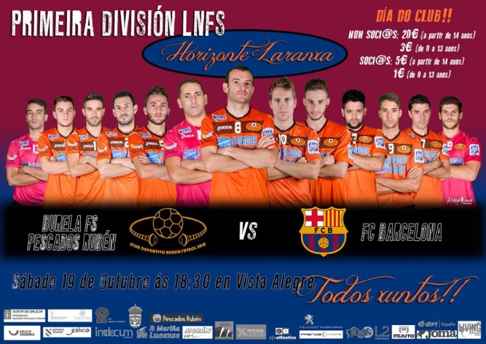 Venta anticipada para Burela FS-FC Barcelona (sábado 19, 18.30 horas)