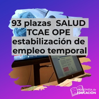 93 plazas  SALUD TCAE OPE estabilización de empleo temporal