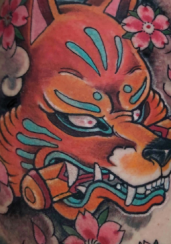 tatuaje kitsune japones irezumi color