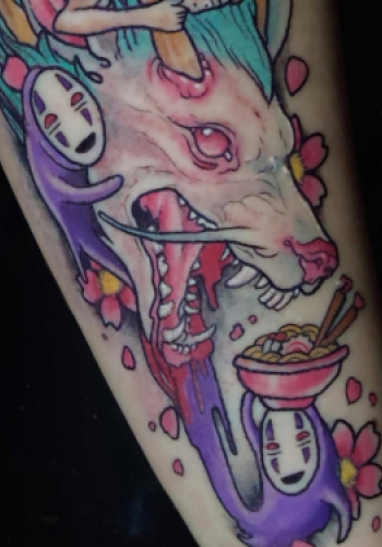 tatuaje viaje cihiro jacu kodamas anime color