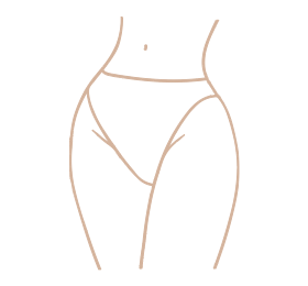 Icono de un cuerpo femenino desde la barriga hasta las piernas
