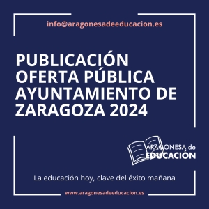 PUBLICACIÓN OFERTA PÚBLICA AYUNTAMIENTO DE ZARAGOZA 2024